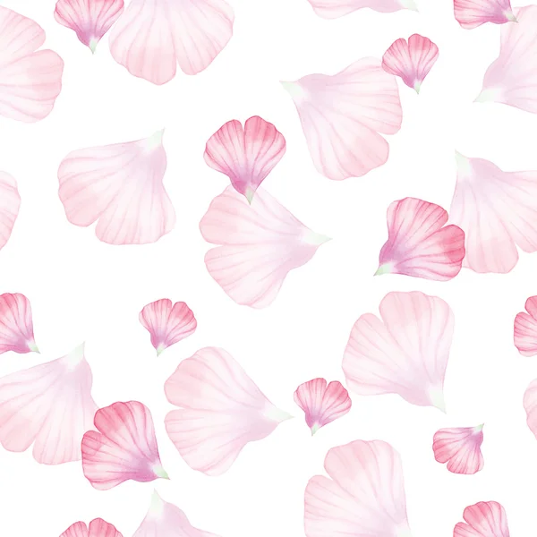 Nahtloses Muster mit rosa Blütenblättern — Stockvektor
