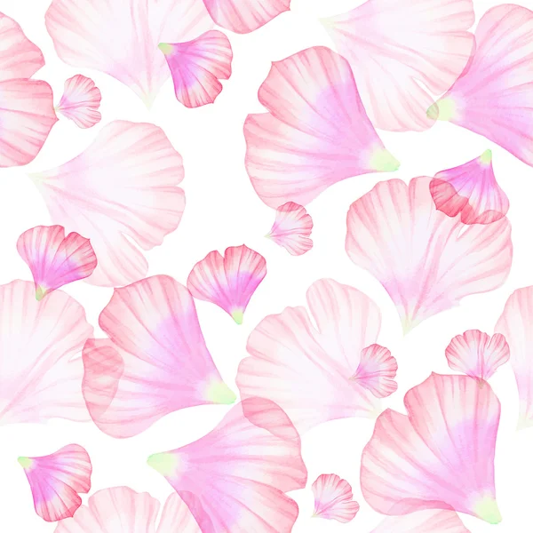 Patrón sin costura con pétalos de flor rosa — Archivo Imágenes Vectoriales