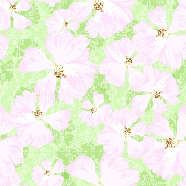 Motif avec des roses rose pastel — Image vectorielle