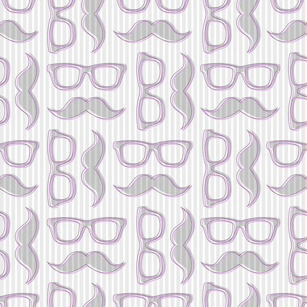 Moustache et lunettes motif sans couture — Image vectorielle