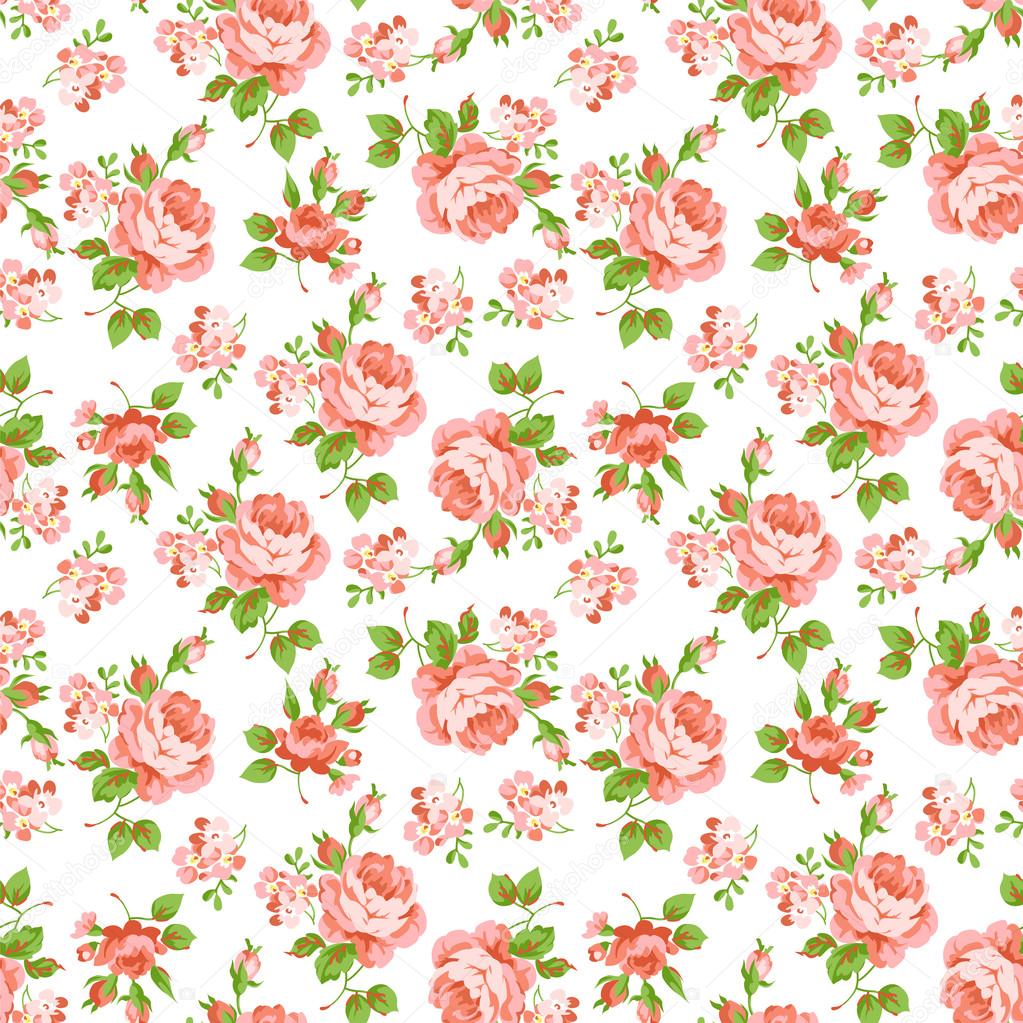 pattern with yellow and pink roses