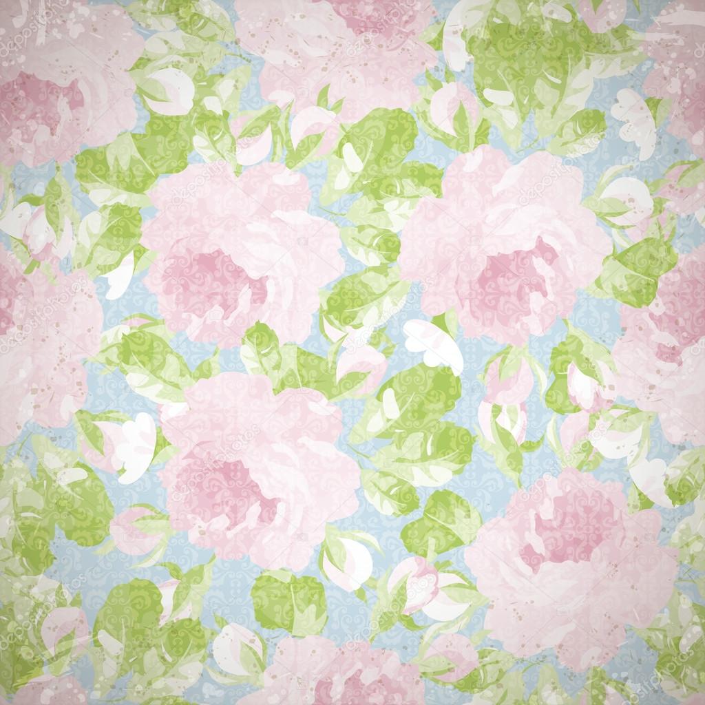 pattern with pastel pink roses