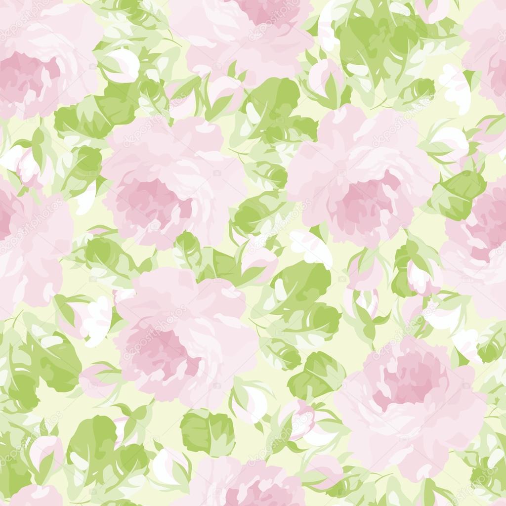 pattern with pastel pink roses