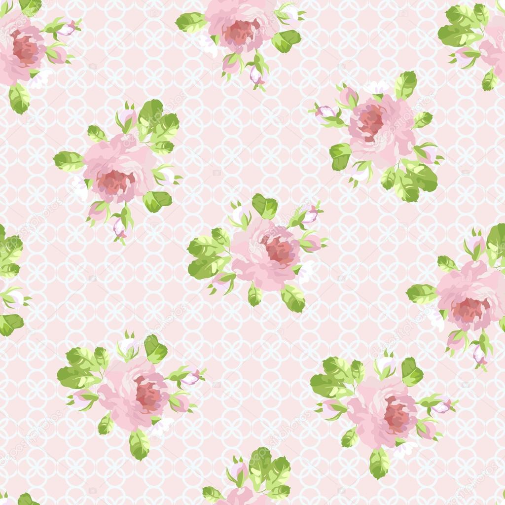 pattern with pastel pink roses