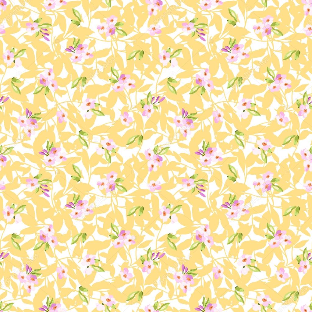 Seamless Pattern with little pink flowers