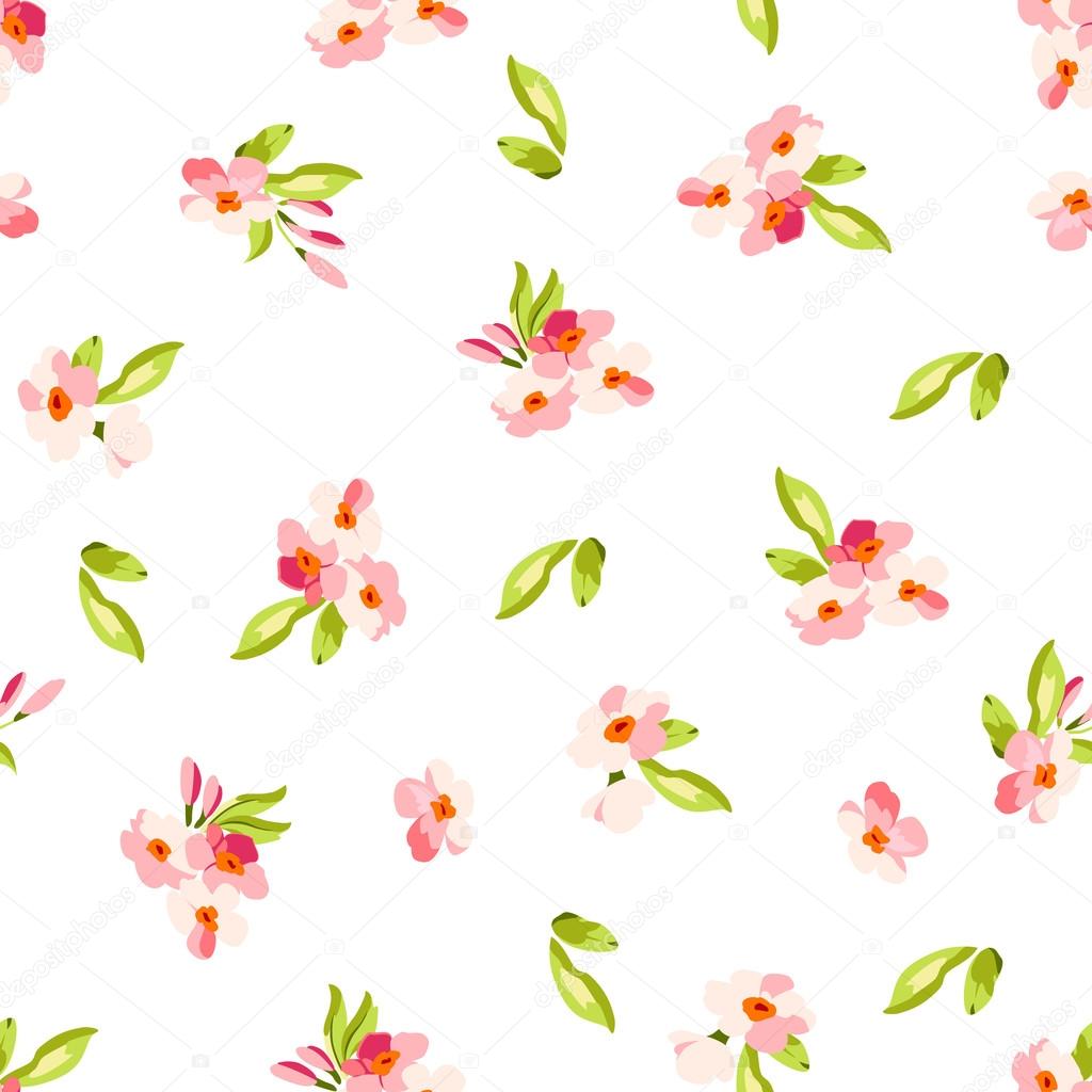 Pattern with little pink flowers