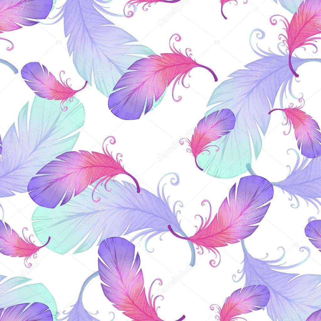 seamless pattern with bird feathers