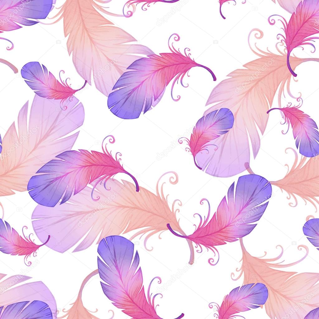 seamless pattern with bird feathers