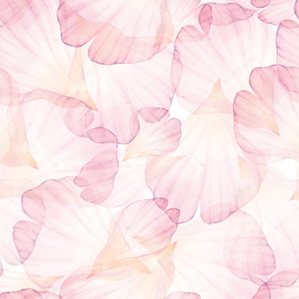 Watercolor Seamless pattern with flower petals