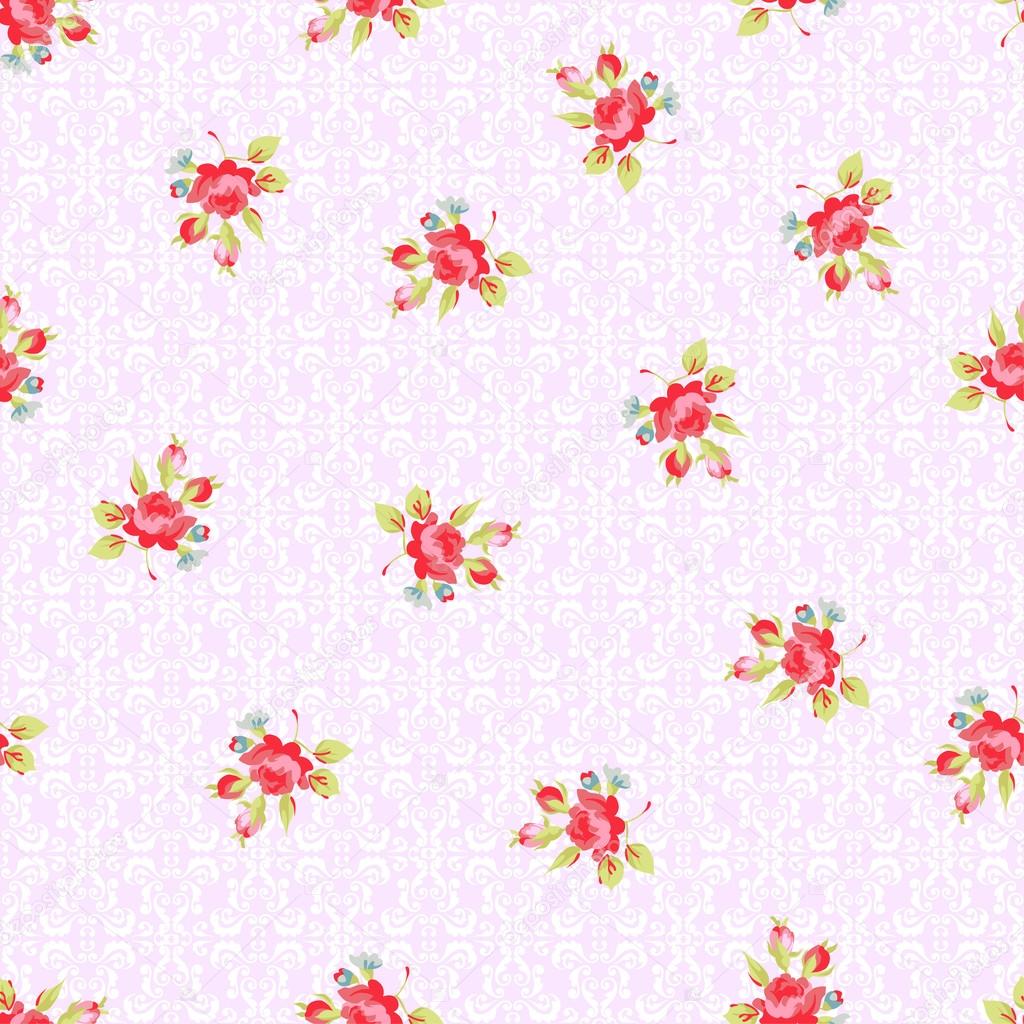 pattern with sforget-me-not flowers and  roses