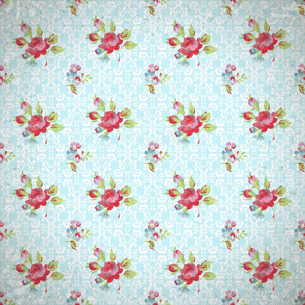 pattern with sforget-me-not flowers and  roses