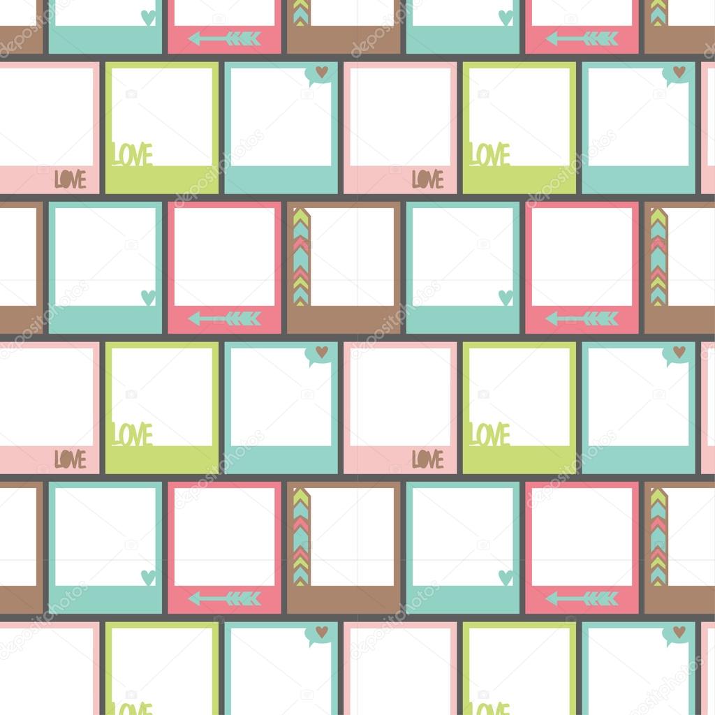 Seamless pattern with photo frame
