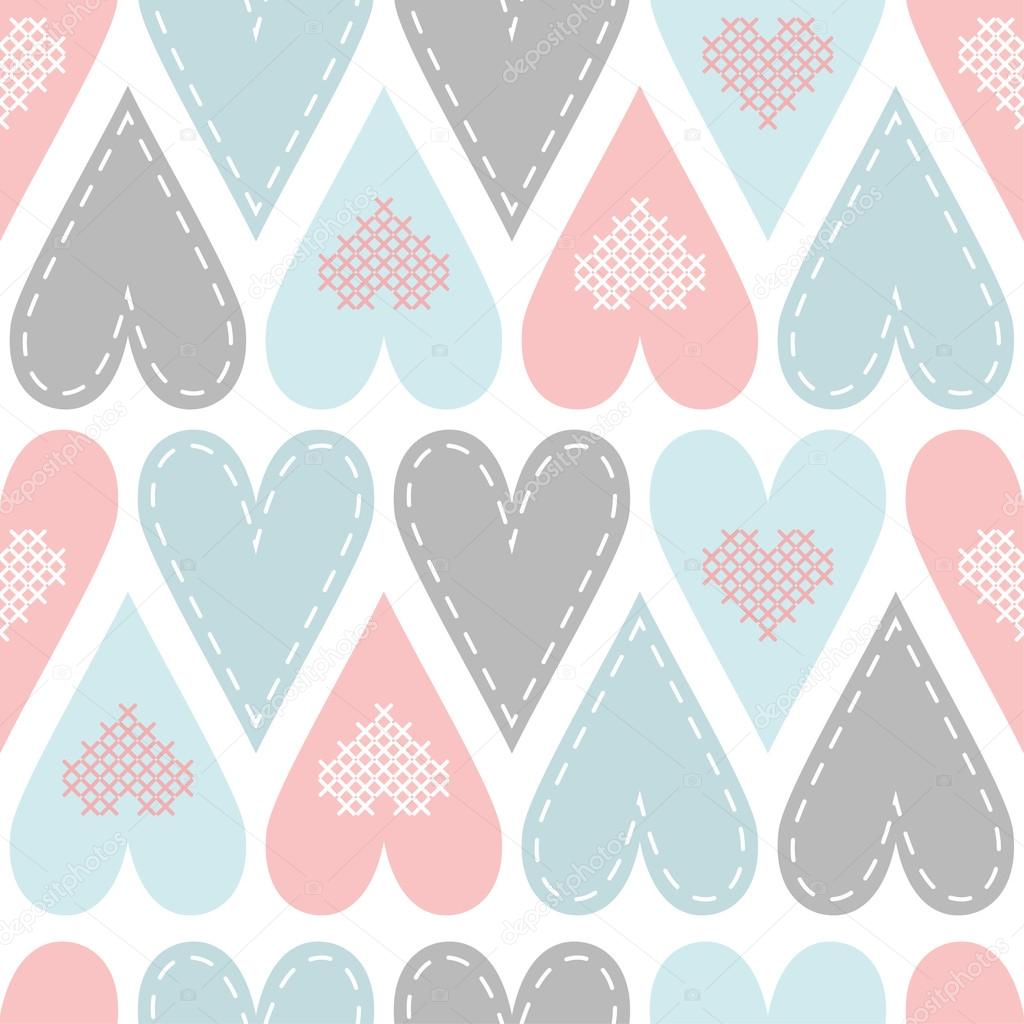 pattern with pastel hearts