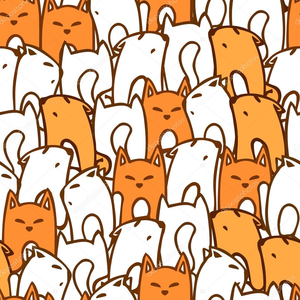 pattern with cartoon foxes