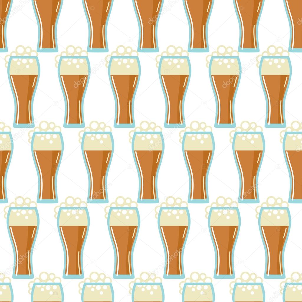 pattern with glasses of beer