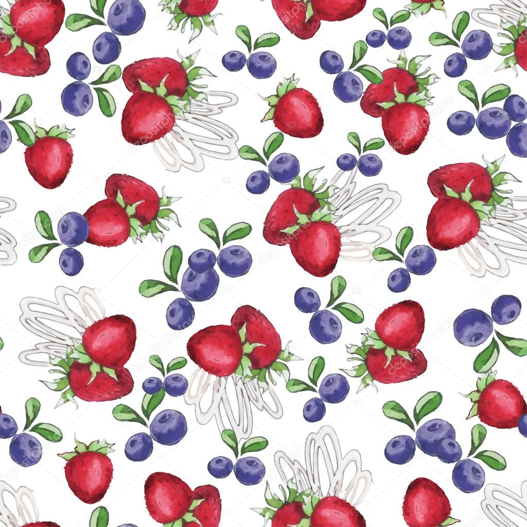 pattern with strawberries and blueberries