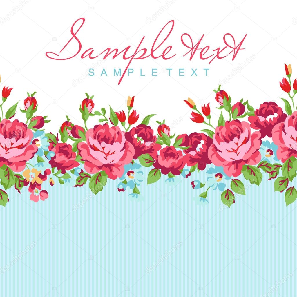 floral pattern with red roses