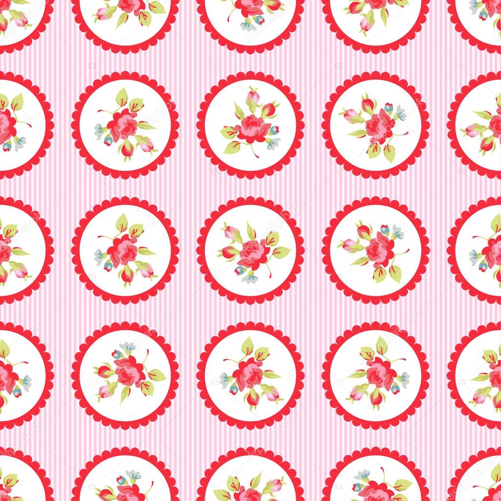 Seamless Pattern with little roses