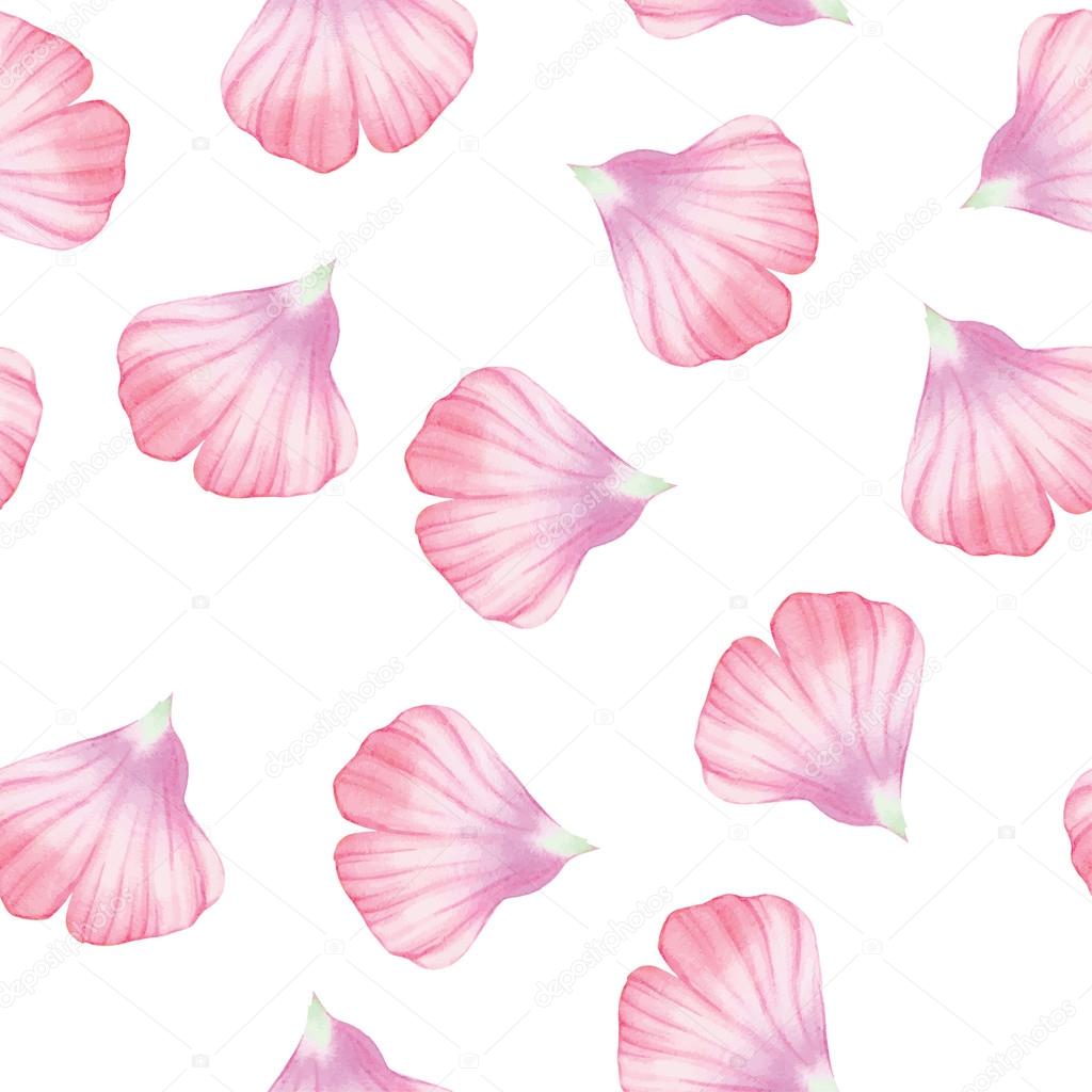 Seamless pattern with Pink flower petals