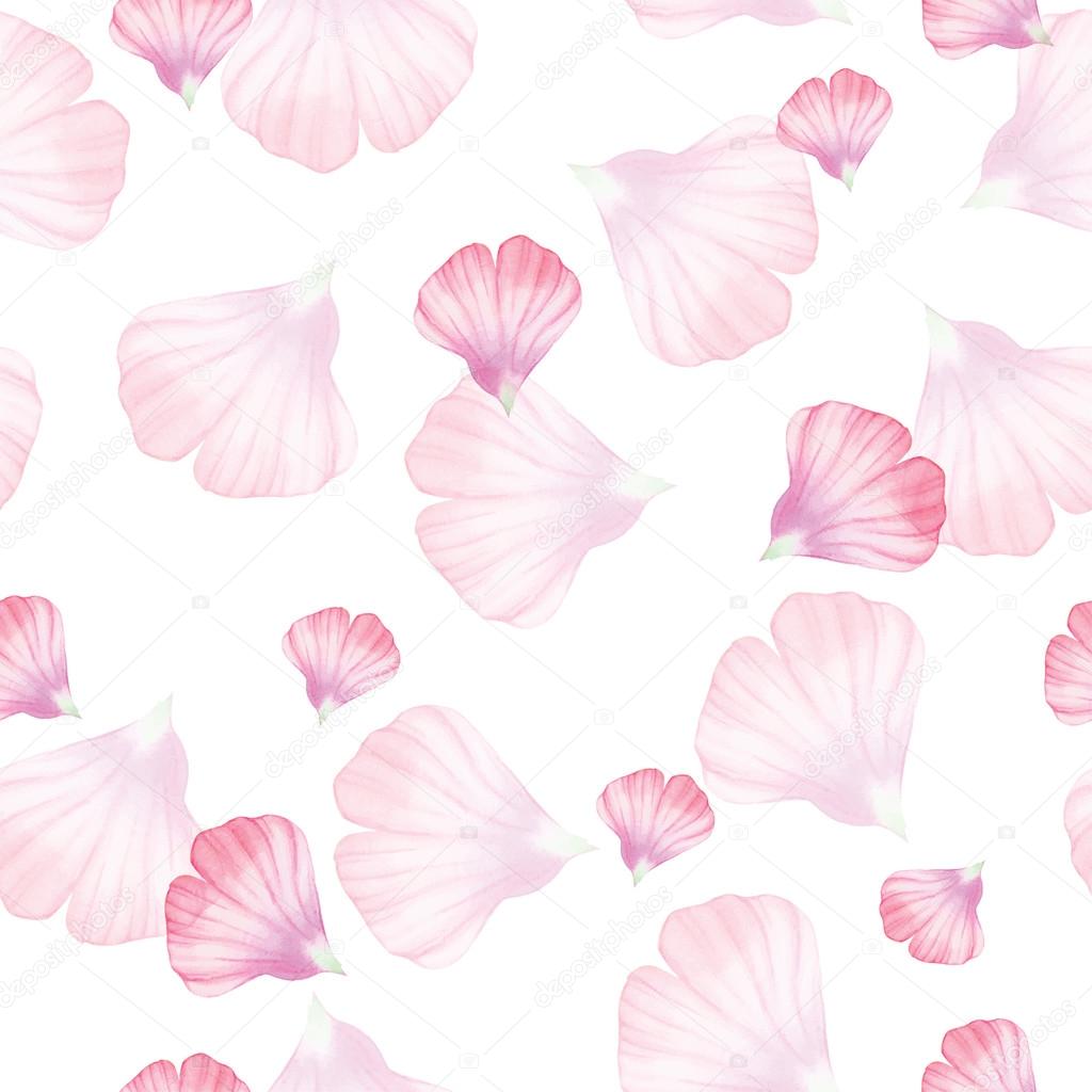 Seamless pattern with Pink flower petals