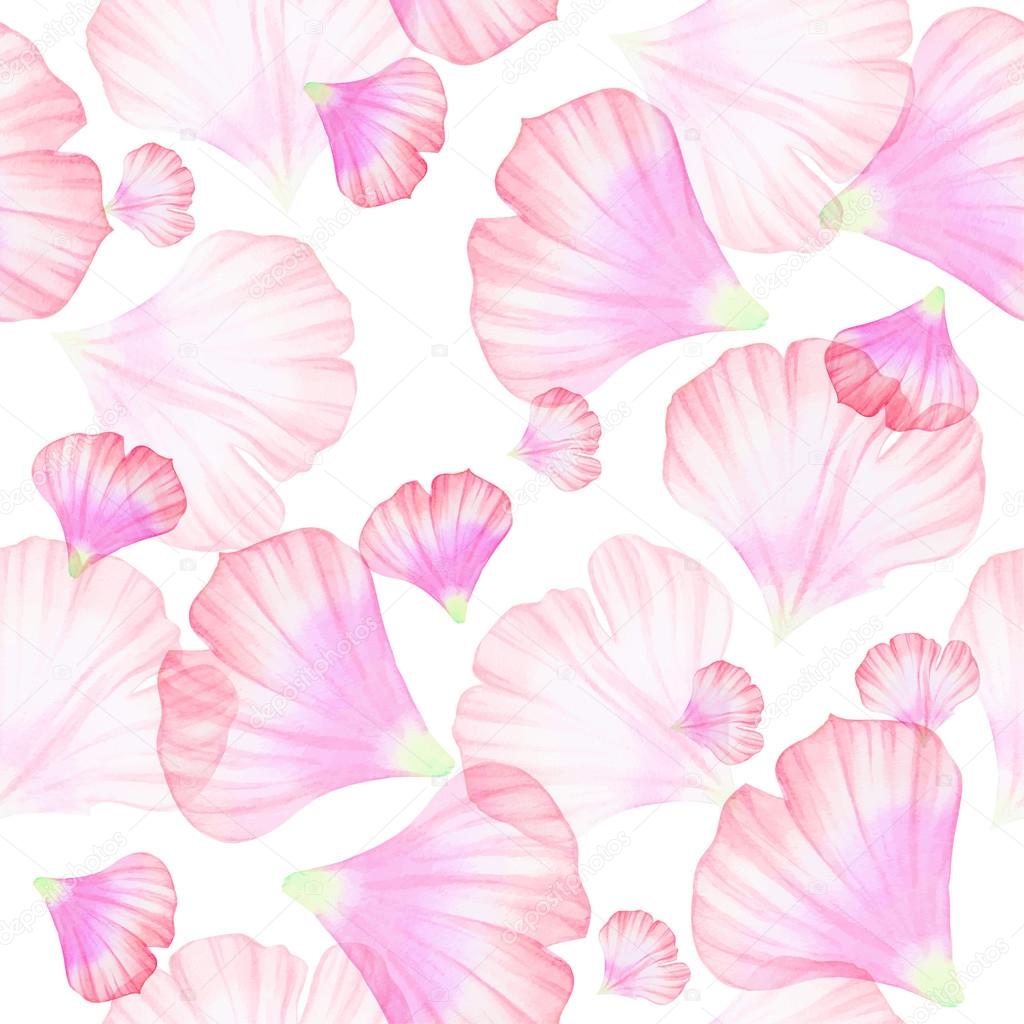 Seamless pattern with Pink flower petals