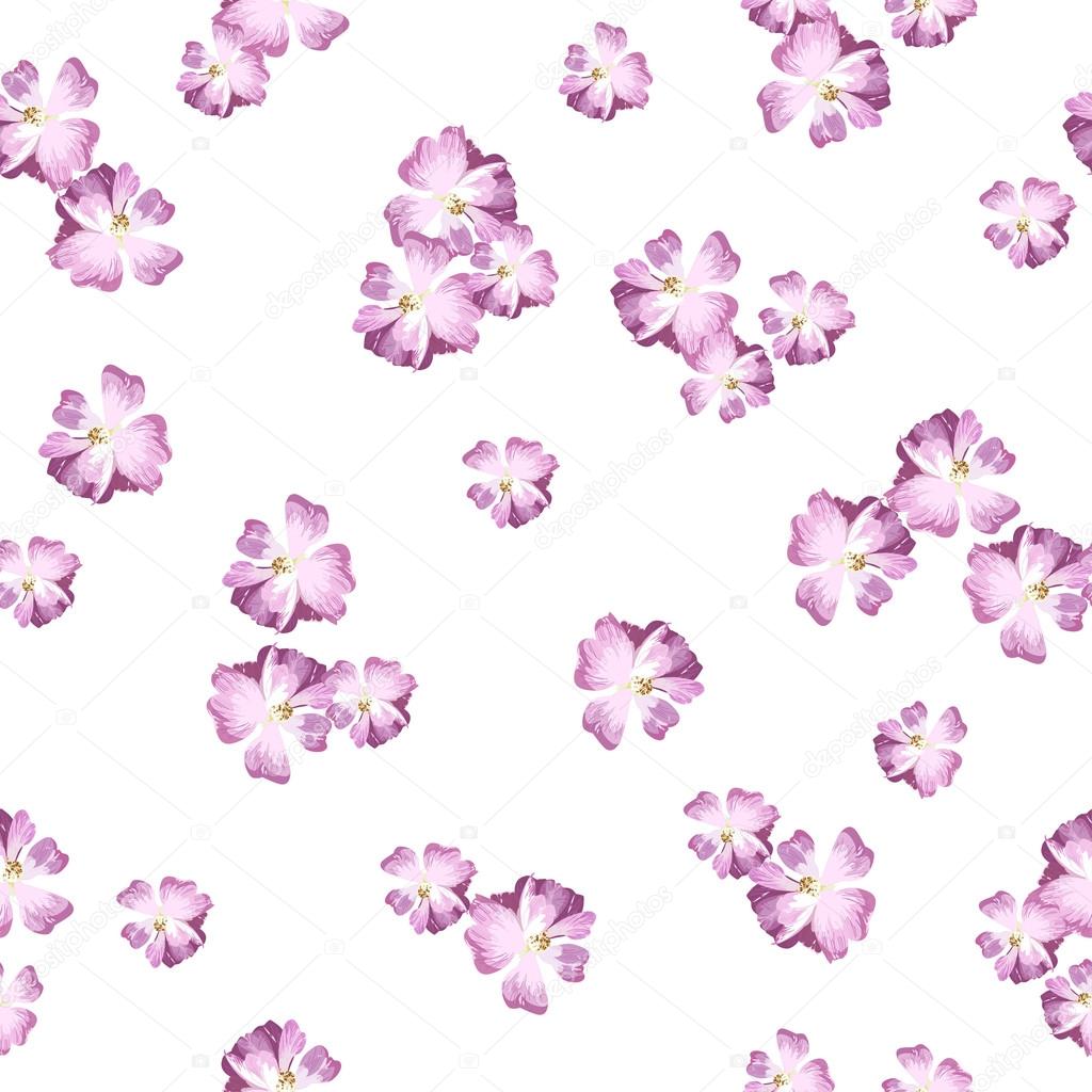 Pattern with watercolor flowers