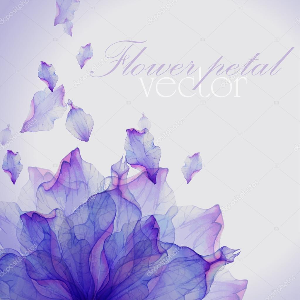 Watercolor card with Purple flower petal