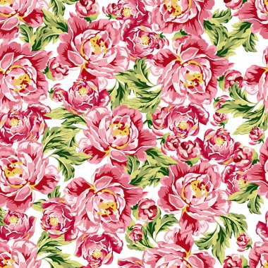 Beyaz pastel gül deseni