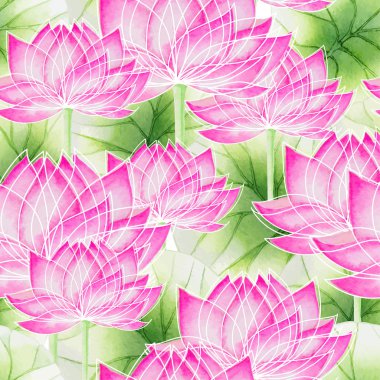 Lotus ile sorunsuz çiçek desenli