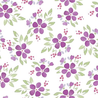 Suluboya çiçekli desen