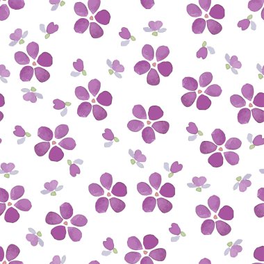 Suluboya çiçekli desen