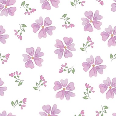 Suluboya çiçekli desen