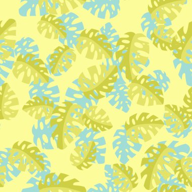 monstera yaprakları ile desen