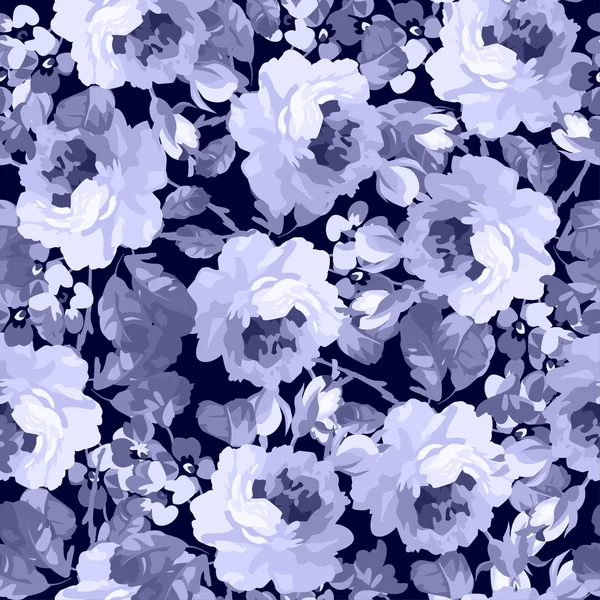 バラでシームレスな花柄パターン — ストックベクタ