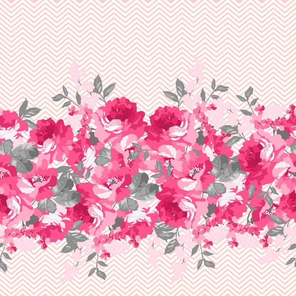 Patrón floral con rosas rosadas — Vector de stock