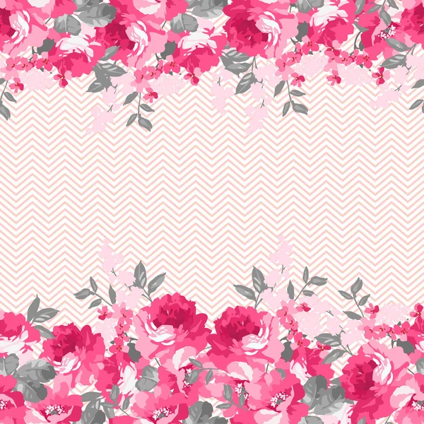 Bloemmotief met roze rozen — Stockvector