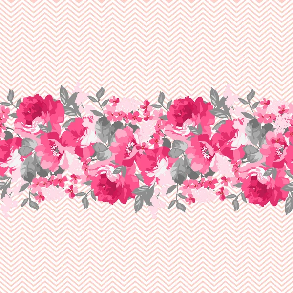 Patrón floral con rosas rosadas — Vector de stock