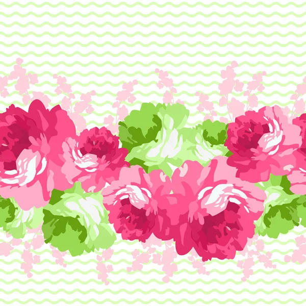 Patrón floral con rosas rosadas — Vector de stock