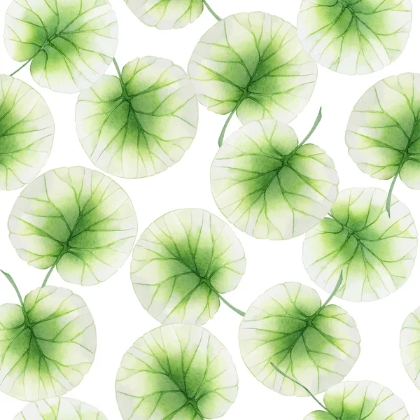 Patrón floral con hojas de loto — Vector de stock