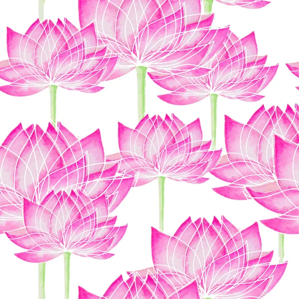 Seamless floral pattern with lotus — Stock Vector