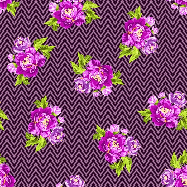 Patrón floral con peonías — Archivo Imágenes Vectoriales