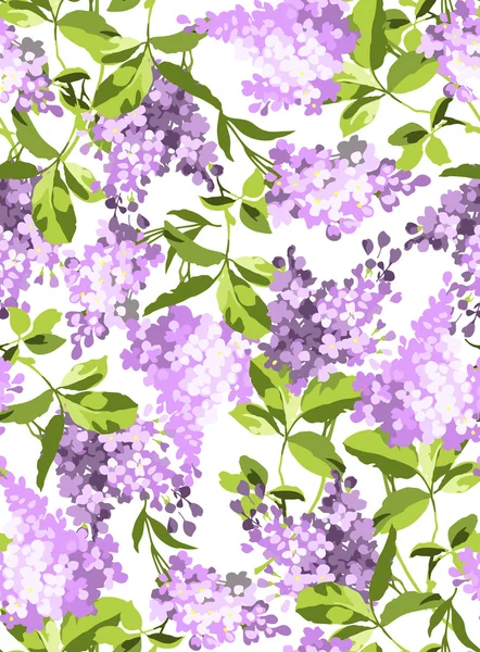 Motif sans couture avec des fleurs lilas — Image vectorielle