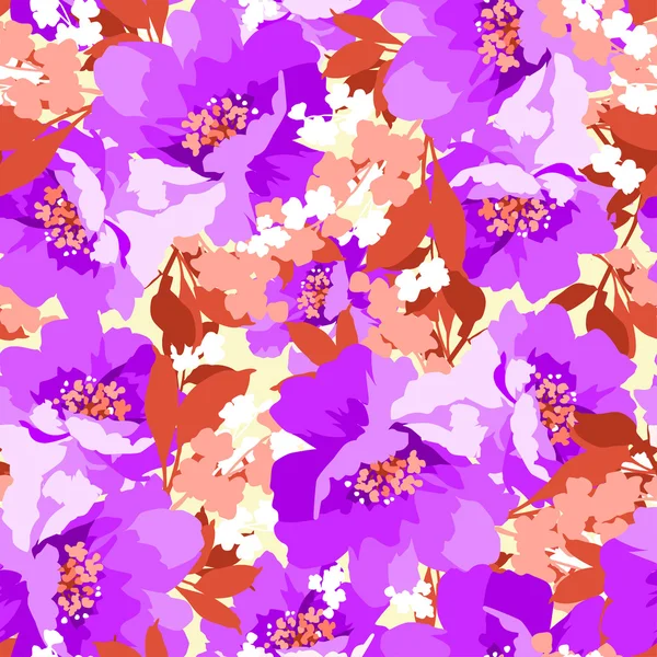 Μοτίβο με όμορφα λουλούδια αγριοτριανταφυλλιές — Διανυσματικό Αρχείο