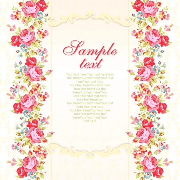 Carte avec motif floral — Image vectorielle