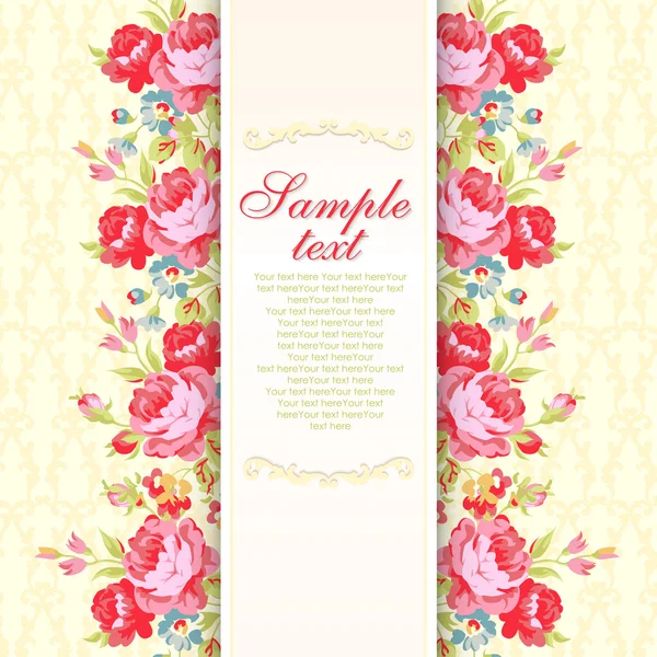 Carte avec motif floral — Image vectorielle