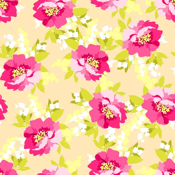 Hermoso patrón floral sin costura — Vector de stock