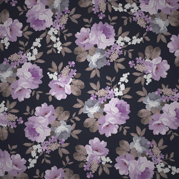 Beau motif floral sans couture — Image vectorielle