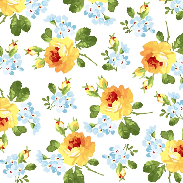 Mooi bloemen naadloos patroon. — Stockvector