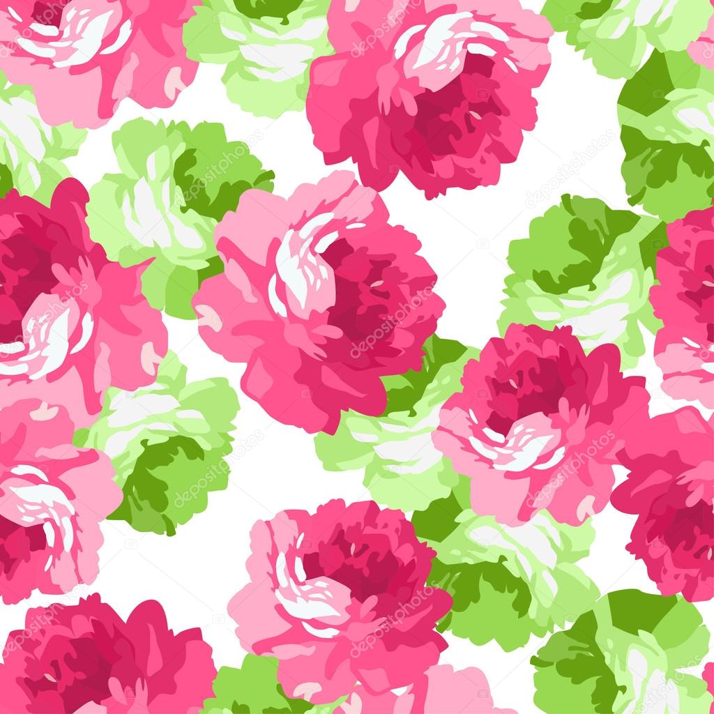 Seamless floral patter with roses