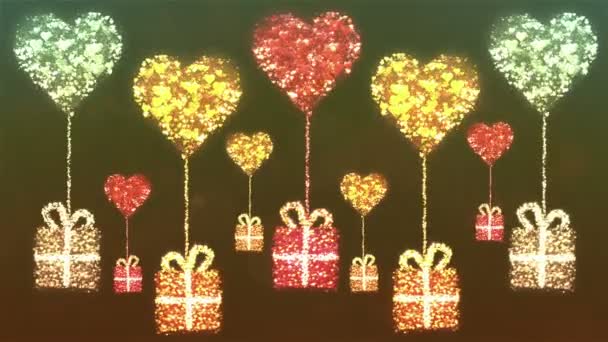 Den svatého Valentýna abstraktní pozadí, loopable. — Stock video